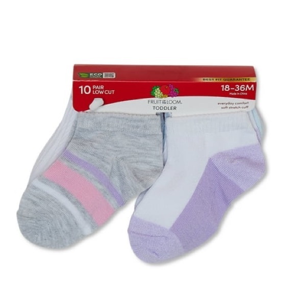 Fruit of the Loom Kids' Striped Low Cut Socks - Multicolor - Picture 1 of 4
